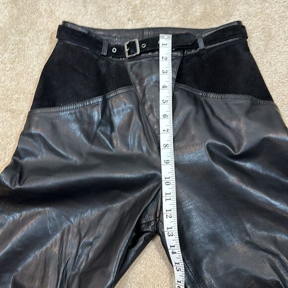Vintage Berman’s Korea Leather High Rise Ankle Women Pants VTG 8 Approx 4 Petite - Picture 8 of 11